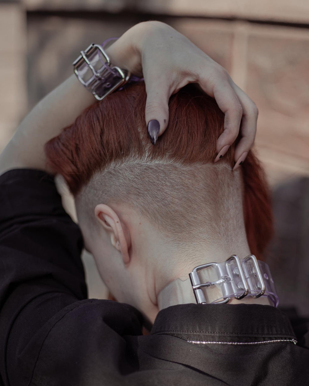 Choker O ring suspendu en PVC unisexe