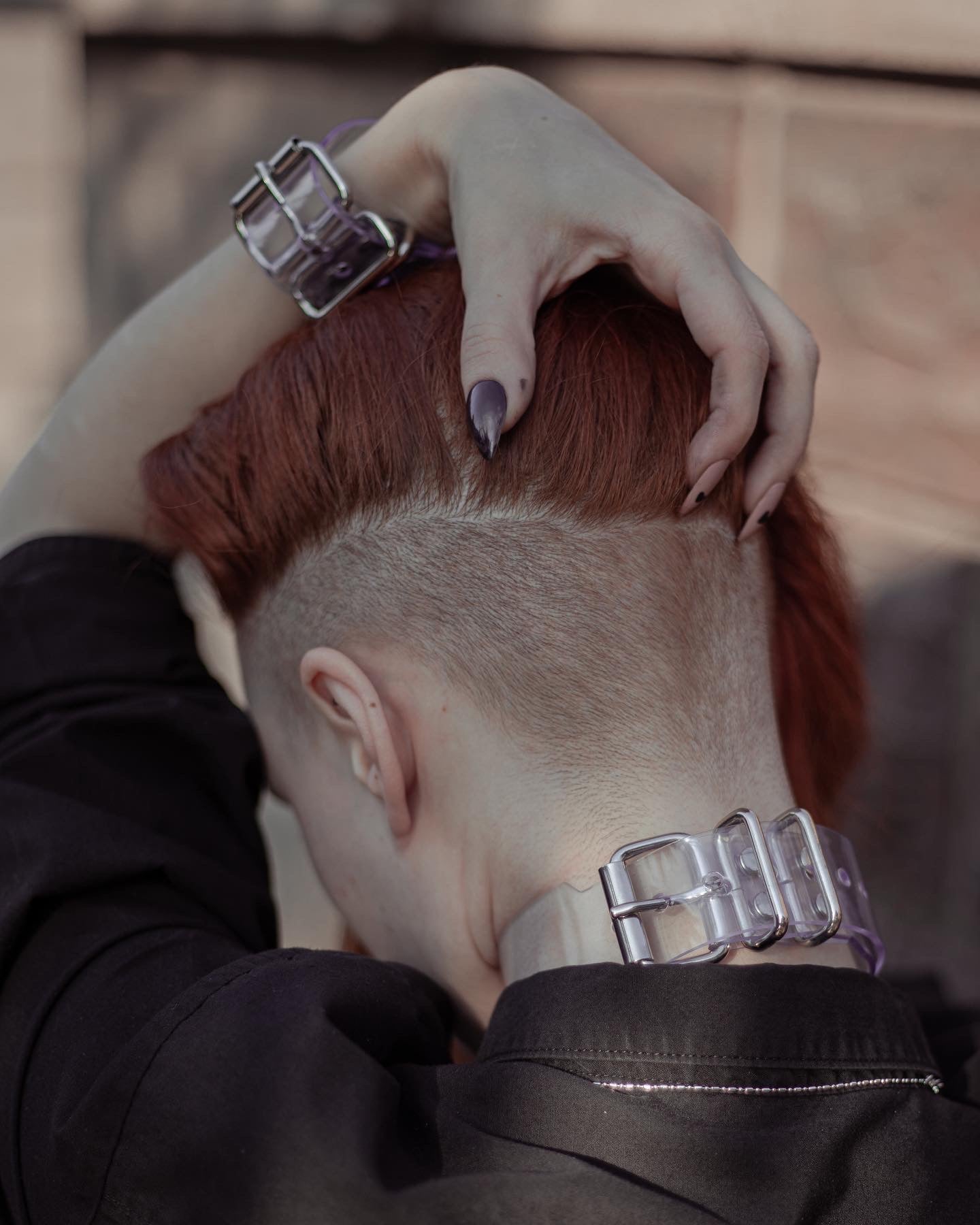 Choker O ring suspendu en PVC unisexe