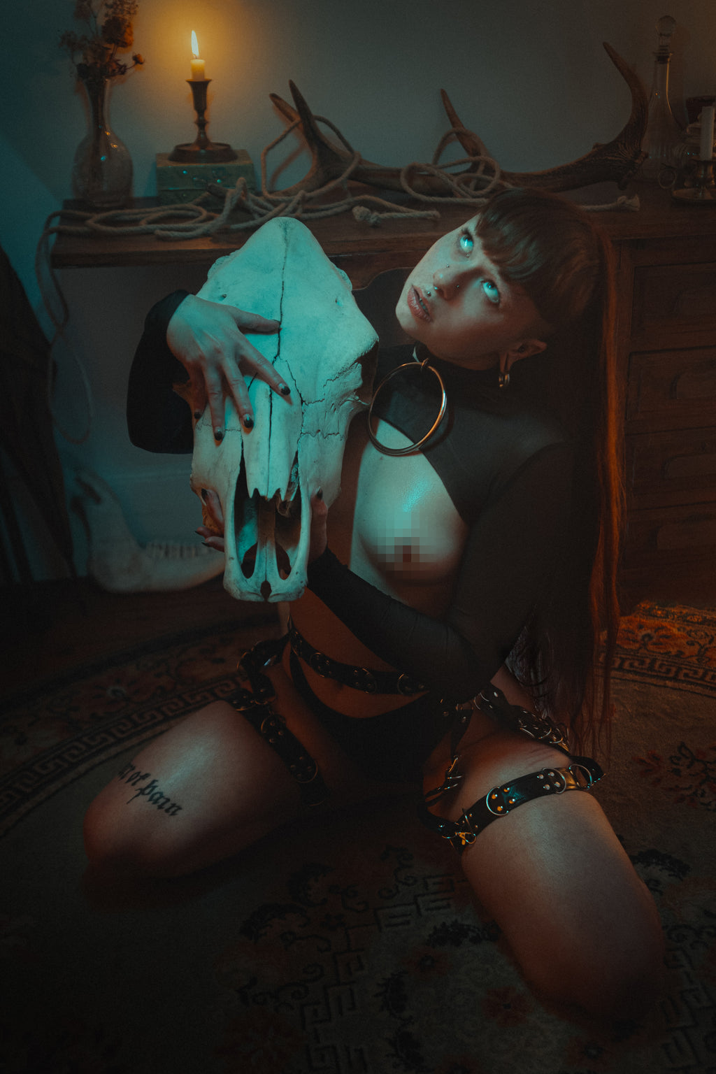 Choker big O ring en latex unisexe