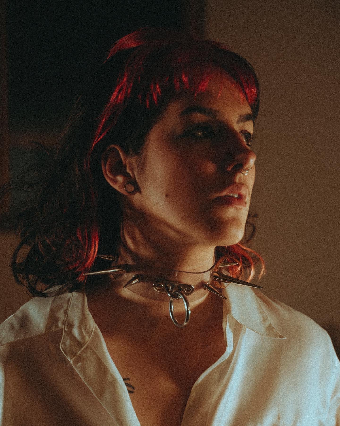 Choker clous O ring en PVC unisexe