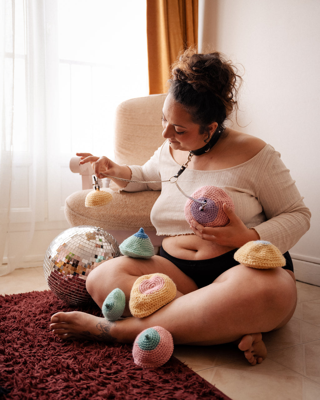 Pinces tétons en latex unisexe