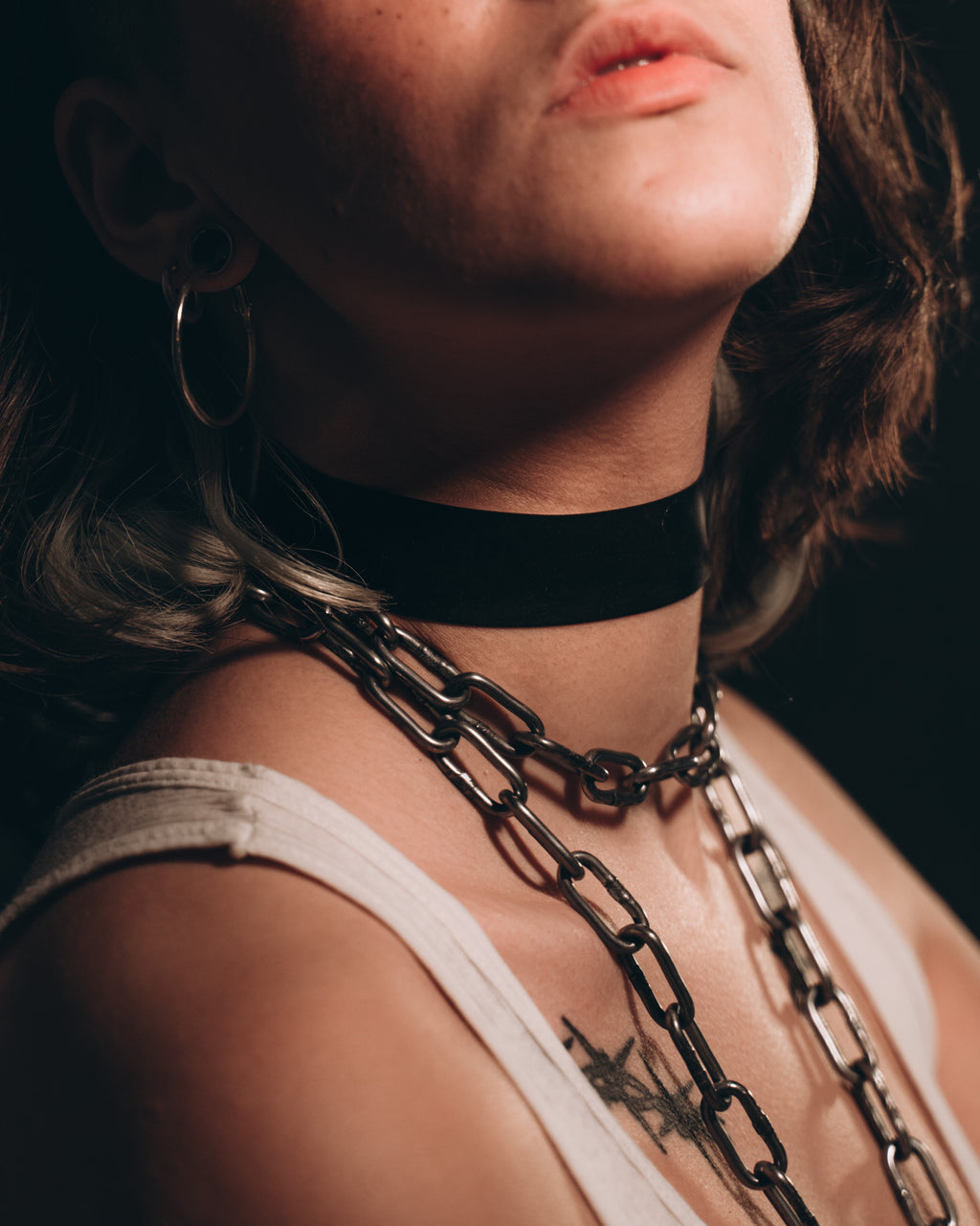 Choker simple en latex unisexe