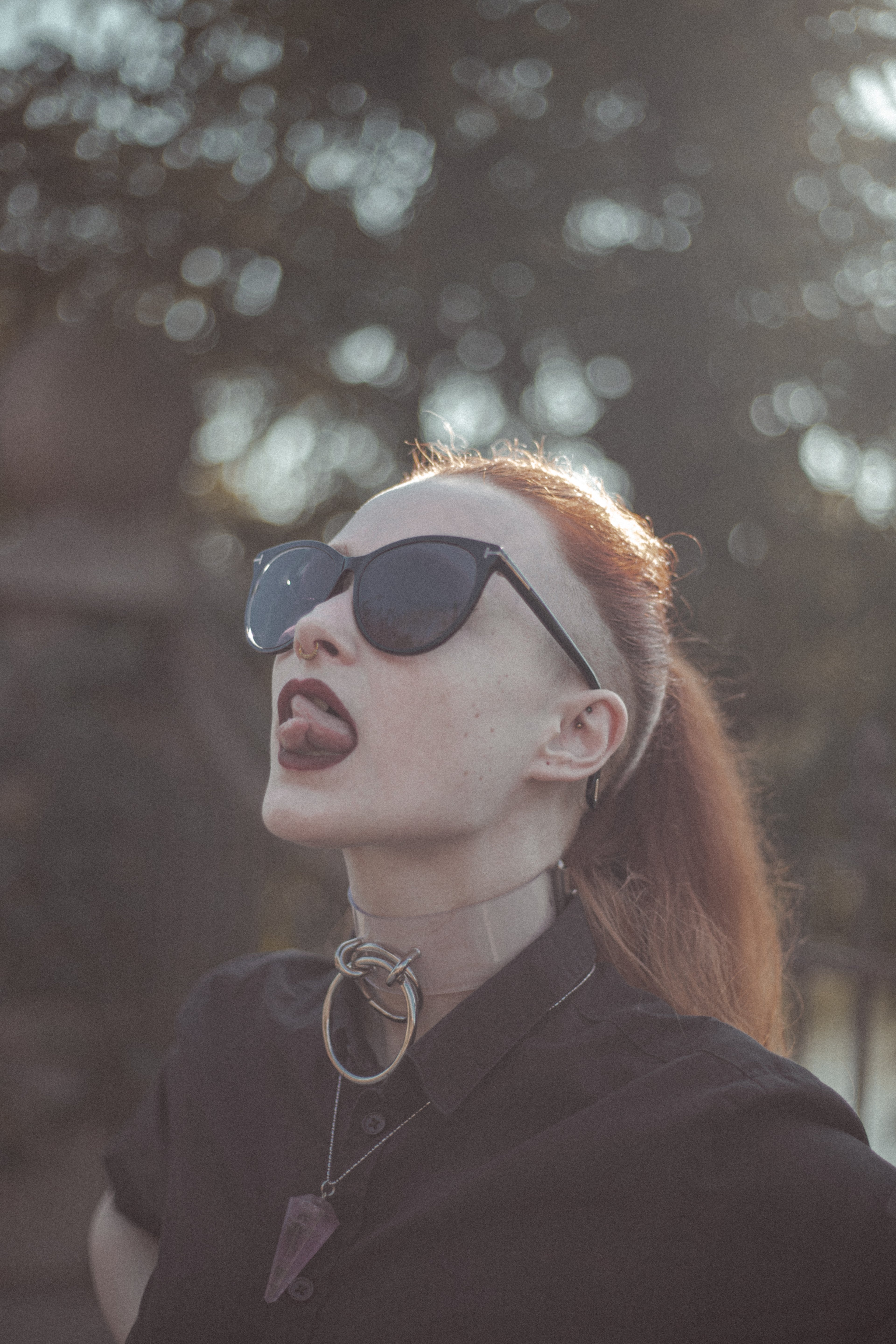 Choker O ring suspendu en PVC unisexe